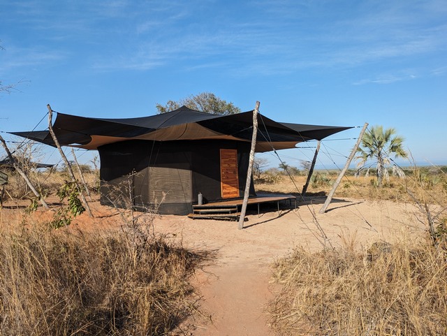 Guest tent at the ultra-exclusive Usangu Expedition Camp in Ruaha National Park Tanzania