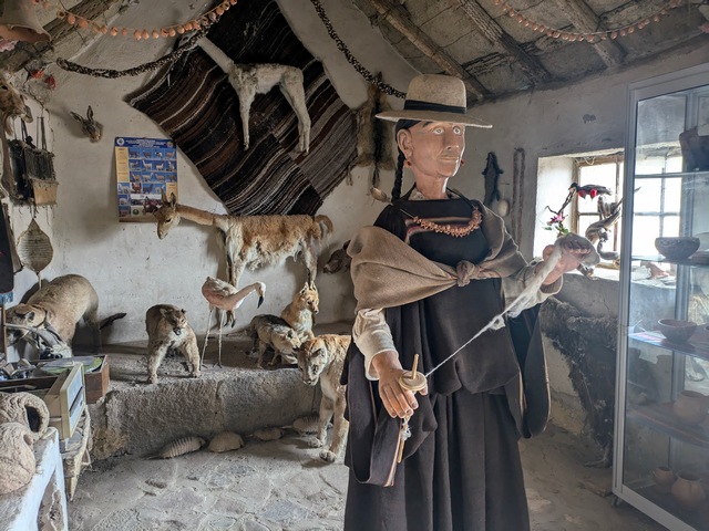 display showing local wildlife and traditional dress of the local people at Museo Chantani